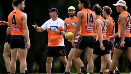GWS coach Adam Kingsley says his players are not complacent as they prepare to face the Swans. (Dan Himbrechts/AAP PHOTOS)