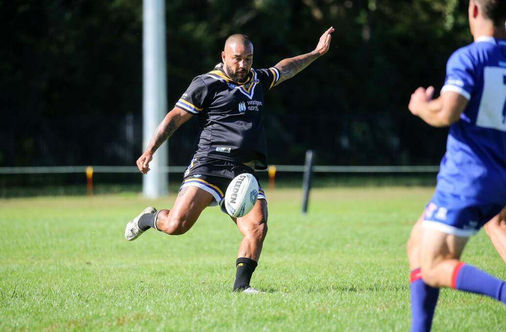 Nowra-Bomaderry Jets' Adam Quinlan with the kick. Picture by Game Face Photography. 