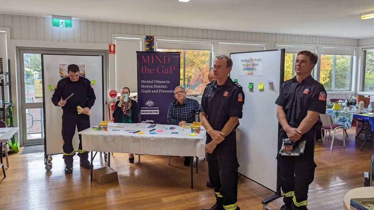 Local firefighters speaking about the mental health battles they face in their occupation. Picture by Sam Baker. 