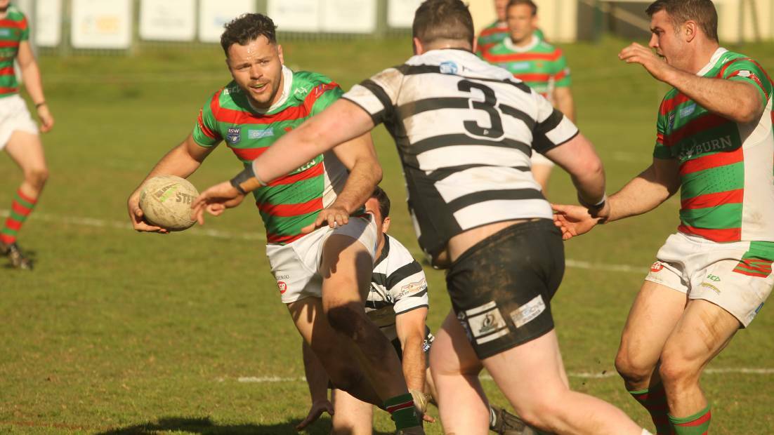Jamberoo lock Luke Asquith on the boil in a win over the Magpies last season. Picture by David Hall 
