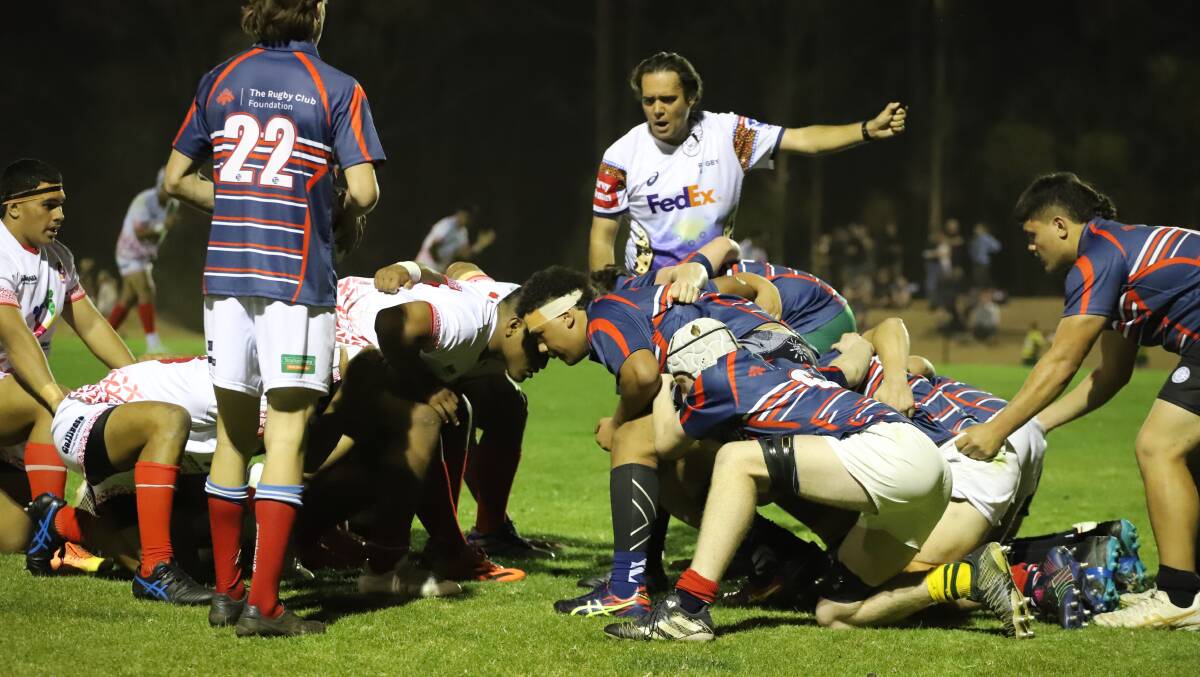 Nowra Anglican Schoolboys in the scrum against Tonga on Friday. Picture supplied. 