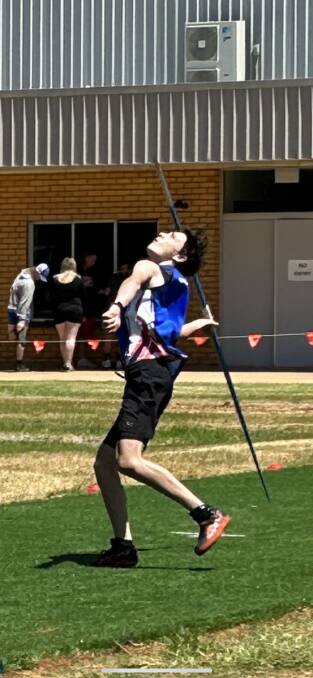 Hamish McLaren broke a 14-year record in the javelin. Picture supplied. 
