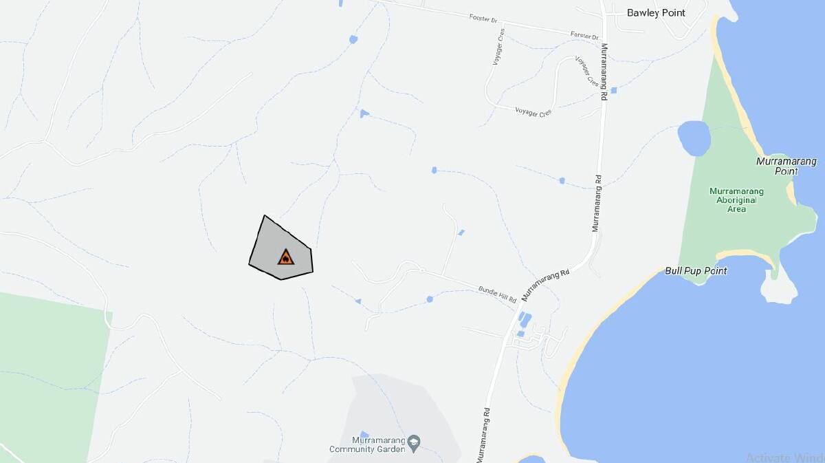 Firefighters are working to contain a bushfire at Bawley Point, near Bundle Hill Rd.