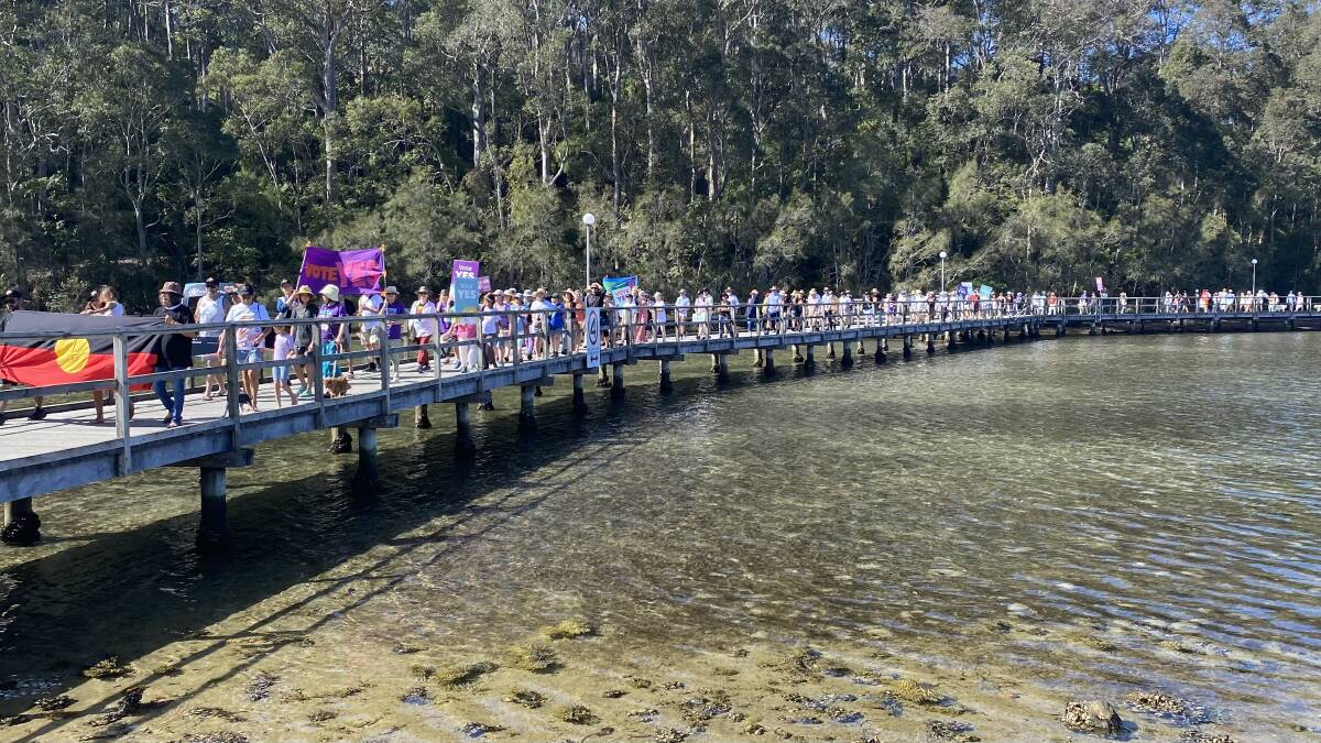 Walk for Yes campaign on Narooma's Wagonga Inlet on Sunday, September 16. Picture supplied