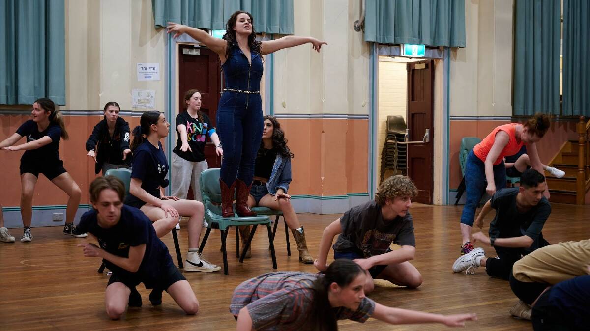 Footloose cast in rehearsal featuring Molly Parrish-Gibbons as Ariel. Picture supplied.