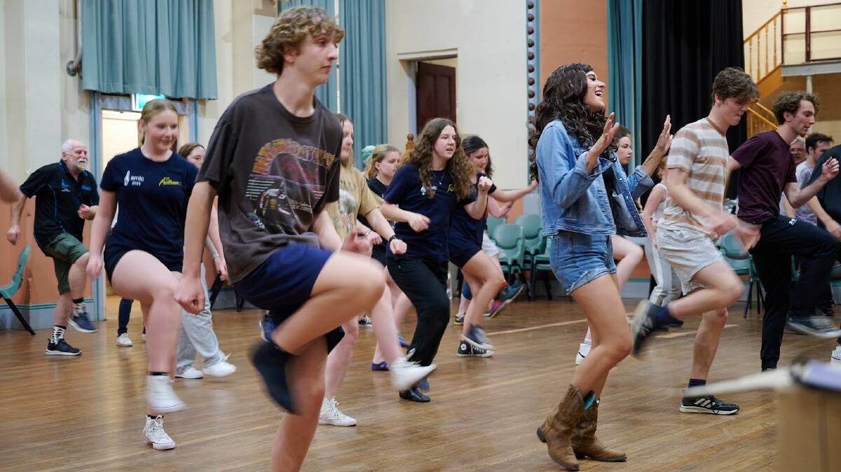 Footloose cast in rehearsal. Picture supplied.