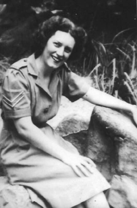 Joy Norris during World War II years when she served in the signal division, deciphering enemy codes and messages. Picture supplied. 