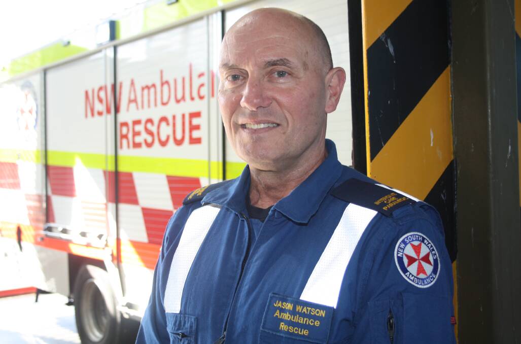 Jason Watson has been involved with ambulance rescue for 41 years - the longest ever in NSW. Picture by Glenn Ellard.