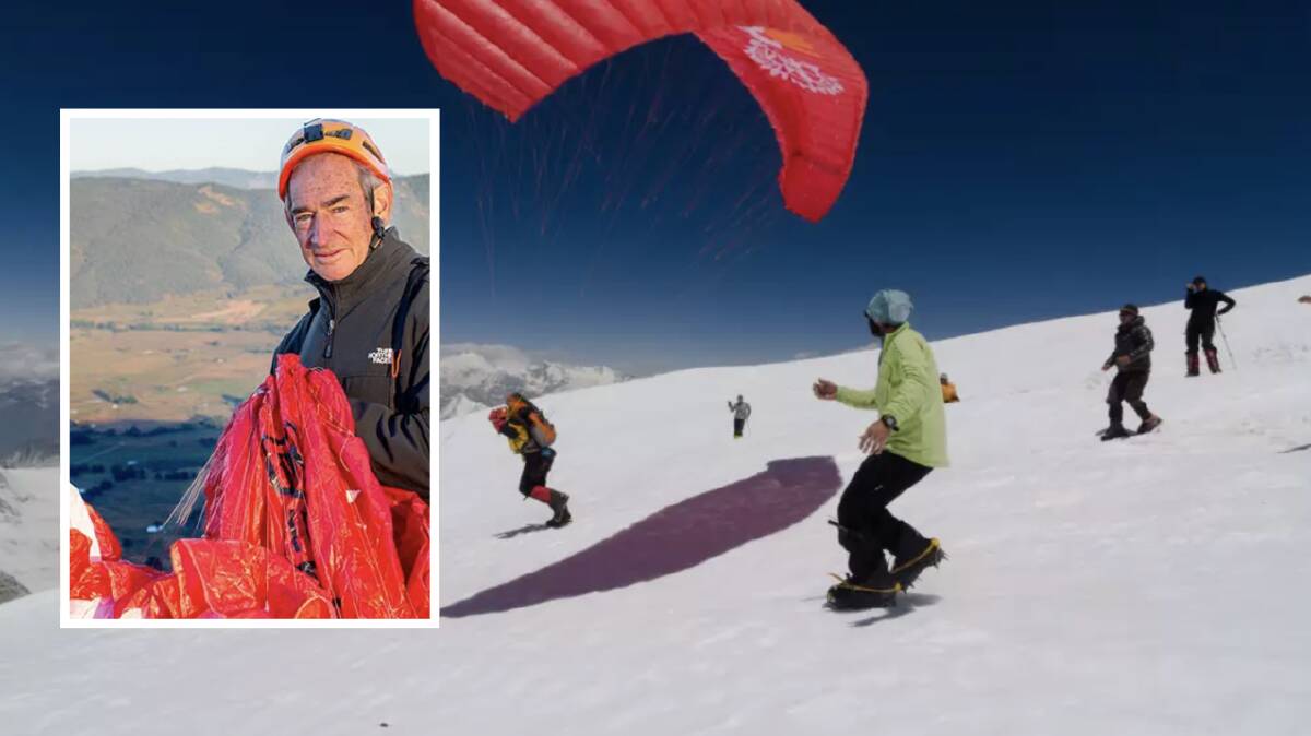 The documented attempt to paraglide off the summit of Mt Everest from Berry rotarian Ken Hutt will screen in Berry this month. Pictures supplied
