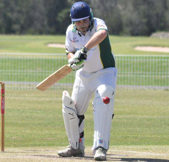 EYES ON THE PRIZE: Shoalhaven Ex-Servicemens' Blake Morris scored 93 runs, which included eight boundaries, against North Nowra-Cambewarra on Saturday at Hayden Drexel Oval. Photo: DAMIAN McGILL
