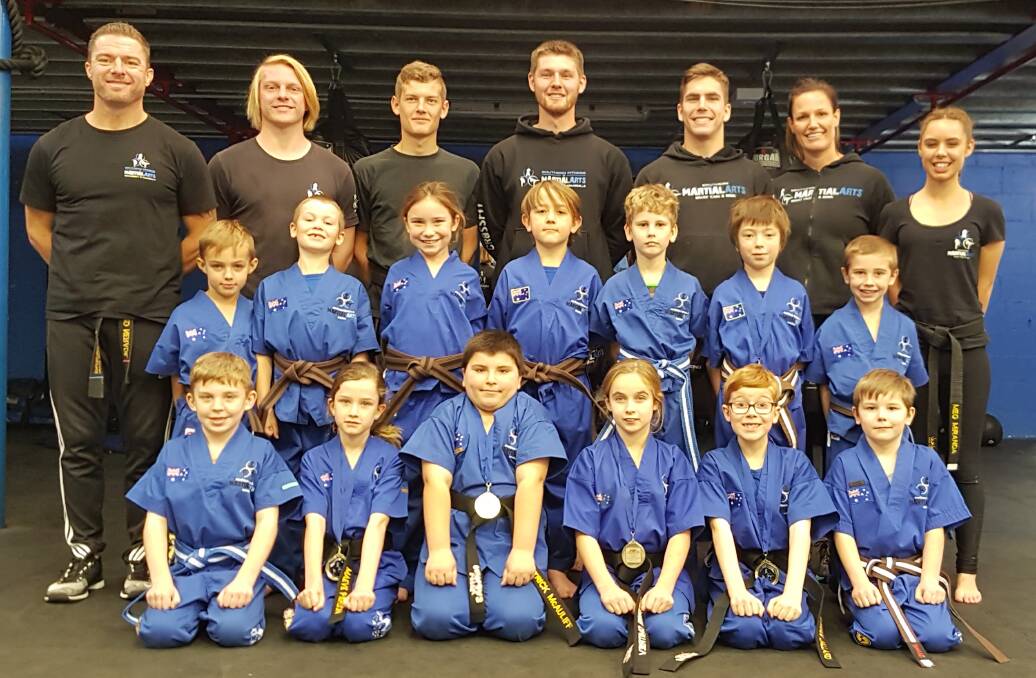 DETERMINED TO SUCCEED: Southern Fitness and Martial Arts Centre Bomaderry's ninjas advanced after their term two gradings.