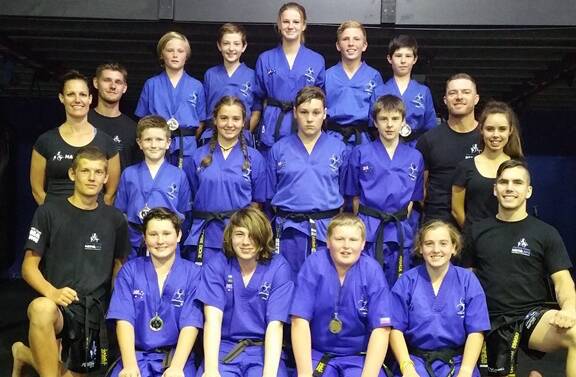 TOUGH CUSTOMERS: Southern Fitness and Martial Arts Centres Bomaderry's Brown and Black Belts Junior Kick Defence.