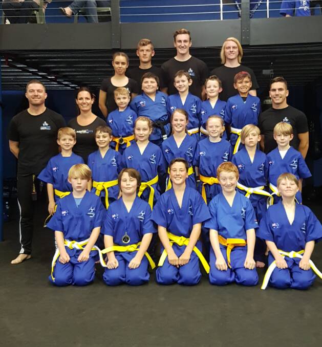 TOUGH: Southern Fitness, Martial Arts and CrossFit Centre Bomaderry's white and yellow belt little ninjas after the term three gradings.
