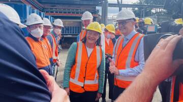 Federal Member for Gilmore Fiona Phillips with Prime Minister Anthony
Albanese during a tour of the Shoalhaven Starches plant in 2022. Picture supplied