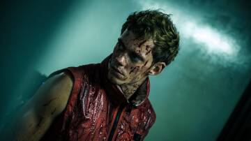 Bill Skarsgaard shows wonderful range and has a dancer's grace as he slaughters his way through the cast in Boy Kills World. Picture Roadshow Attractions.