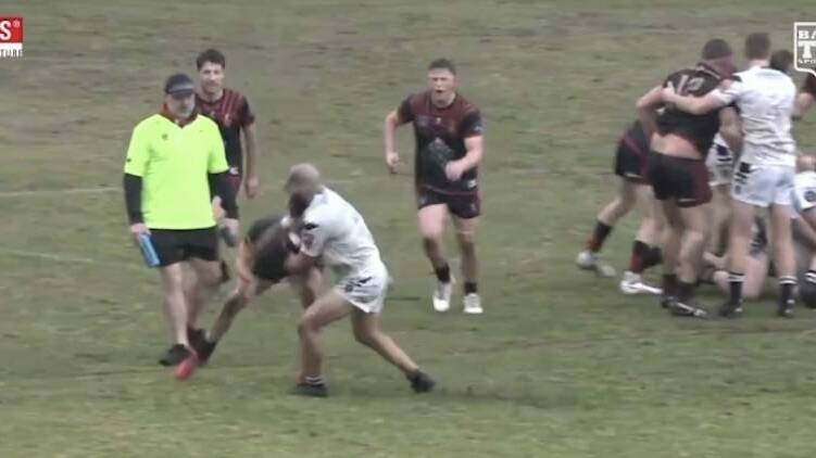 The brawl between Berry-Shaolhaven Heads and Kiama Knights players erupted in the dying minutes of the game at Berry Showground. Footage on BarTV Sports.