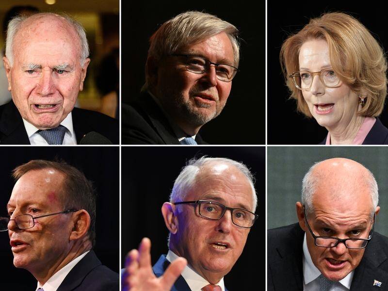 Six former PMs are calling for Australians to remain united in the face of conflict abroad. (James Gourley, Mick Tsikas, Roy Vandervergt, Dean Lewins, Joel Carrett, Lukas Coch/AAP PHOTOS)