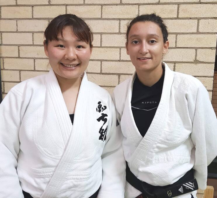 OVERSEAS CONNECTION: Judo competitor from France, Carla Mendeson (right) with  Hiromi Fagan.
