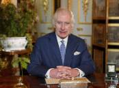 King Charles records the King's Commonwealth message at Windsor Castle, England. (AP PHOTO)