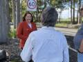 Federal Member for Gilmore and chair of the NSW Black Spot Consultative Panel, Fiona Phillips, talks with local residents about safety issues on Forest Road. Picture supplied.