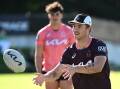 Brisbane hooker Blake Mozer is on standby for Billy Walters ahead of the clash with Manly. (Darren England/AAP PHOTOS)